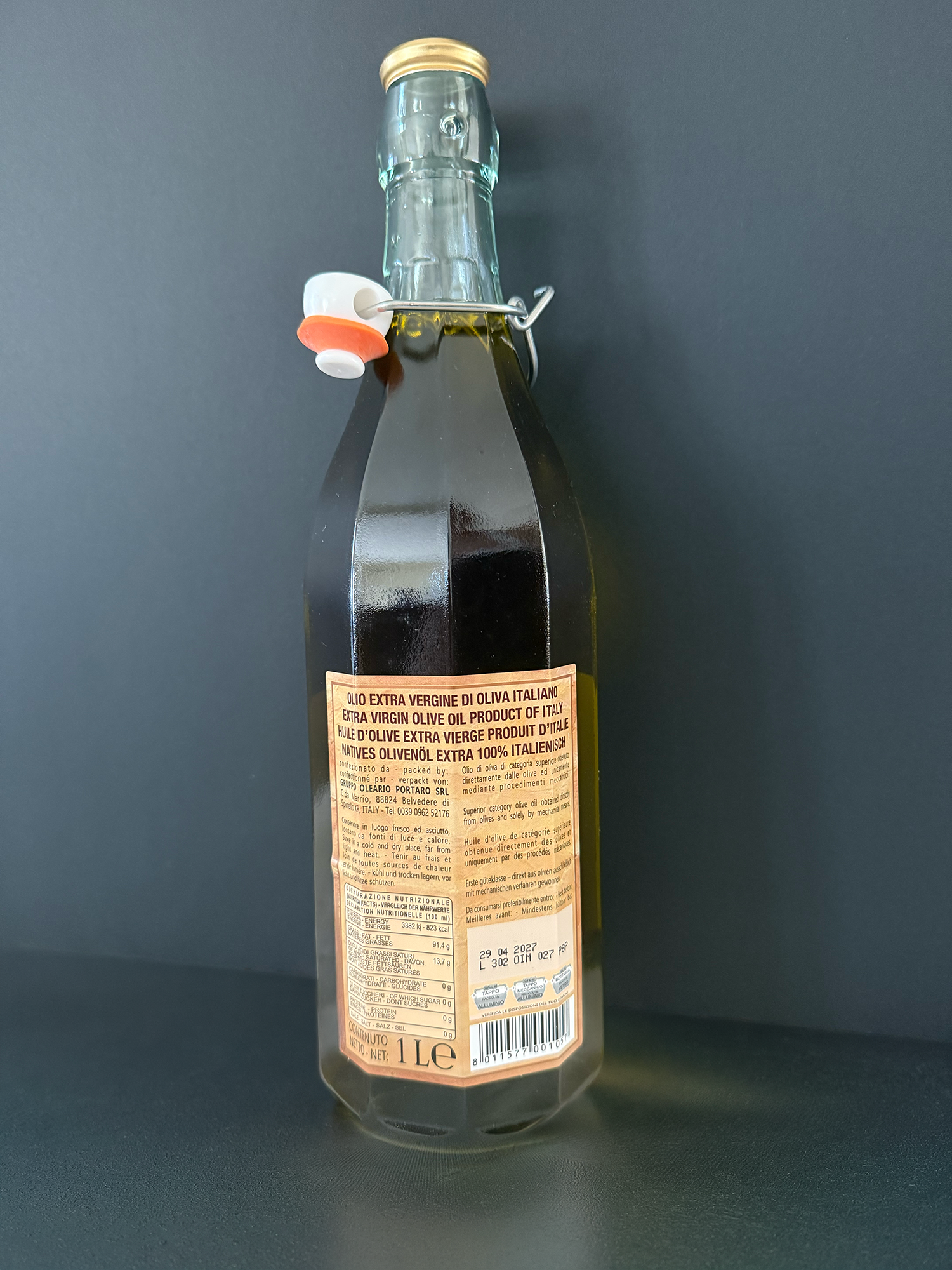IL VERDONE BY PORTARO UNFILTERED EXTRA VIRGIN COLD-PRESSED OLIVE OIL | 1 LITER